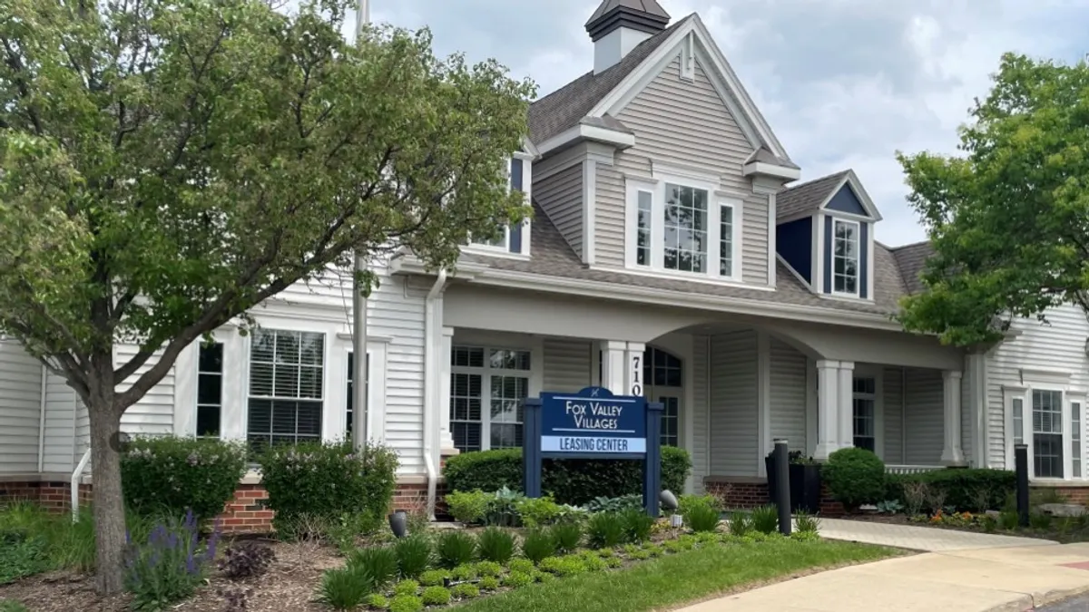 The leasing office at a garden-style apartment community.