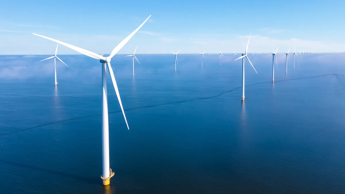 Windmills in the ocean.