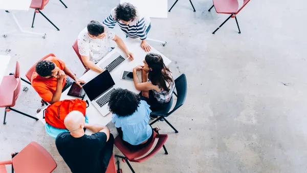 College students studying together