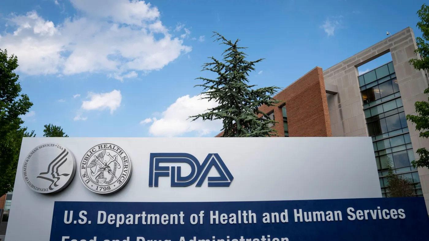 A sign for the Food And Drug Administration is seen outside of the headquarters on July 20, 2020 in White Oak, Maryland.