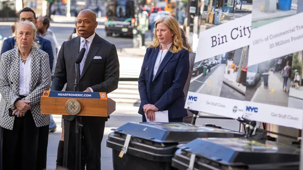 New York Mayor Eric Adams and Sanitation Commissioner Jessica Tisch announce expanded commercial waste containerization requirements.