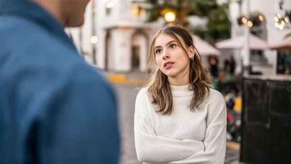 Couple argues outside