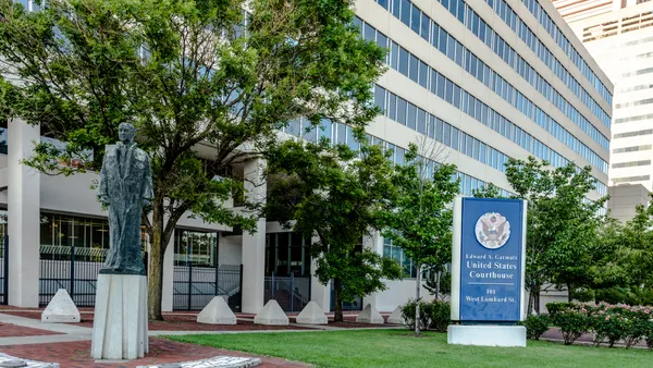 Facade of Edward A. Garmatz United States Courthouse in Baltimore, Maryland