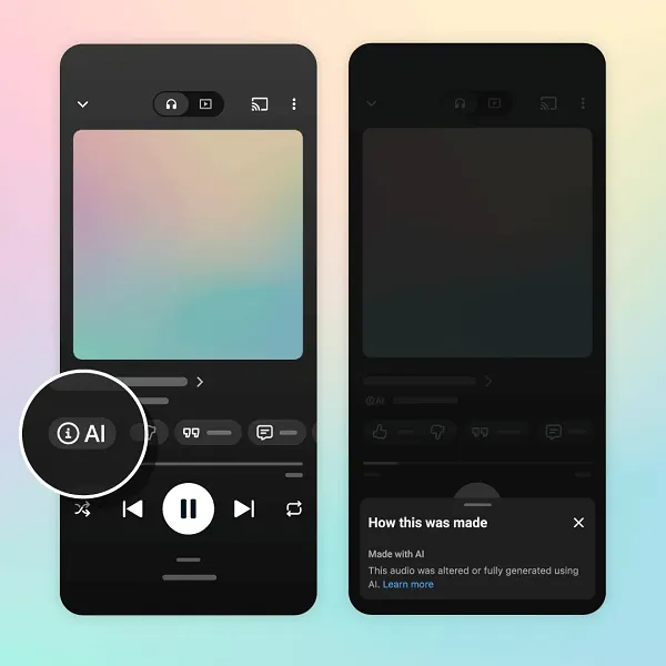 YouTube AI music labels
