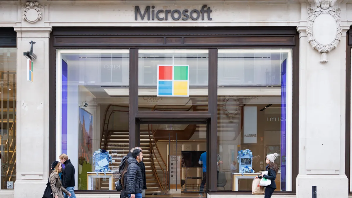 A general view outside the Microsoft Experience Centre in Oxford Circus on April 26, 2023 in London, England.