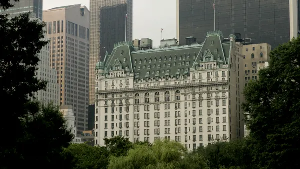 The exterior of The Plaza Hotel in New York City