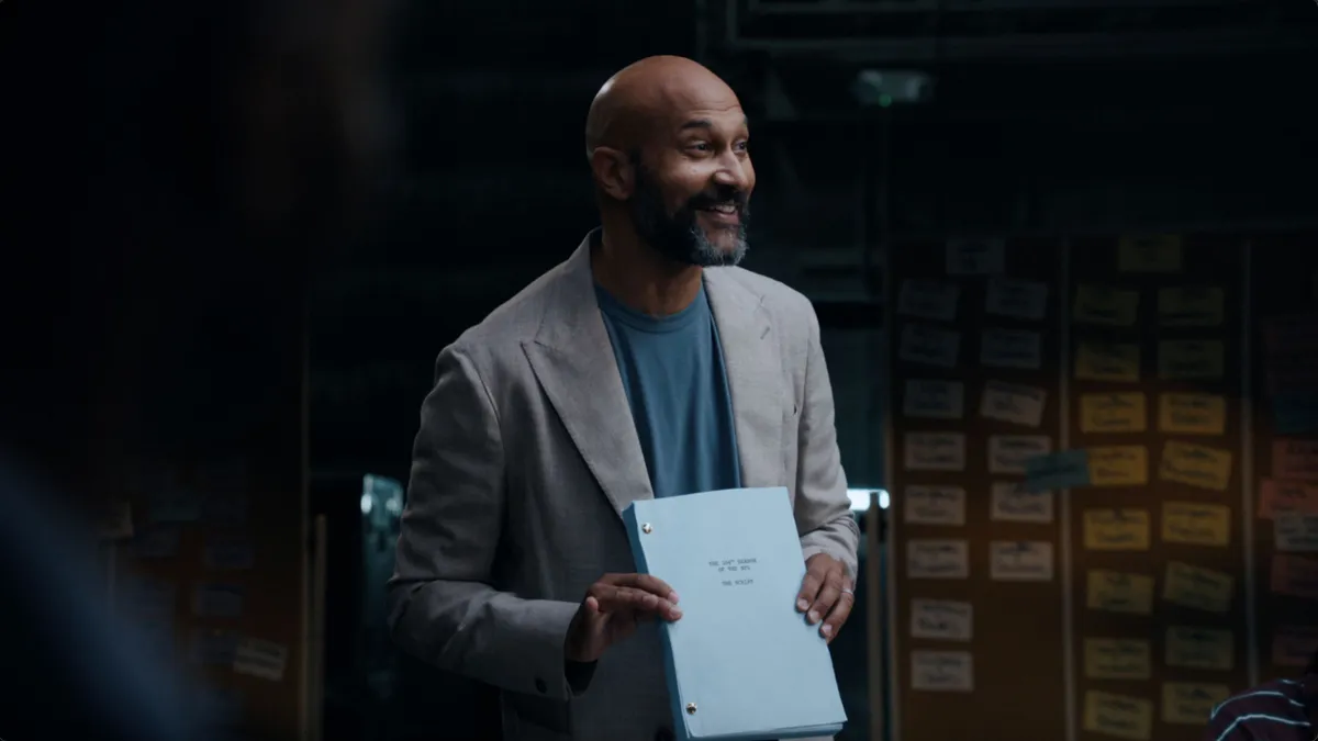 Comedian Keegan-Michael Key holds a fake script as part of the NFL's campaign, "You Can't Make This Stuff Up."