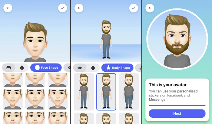 Facebook Avatars creation process