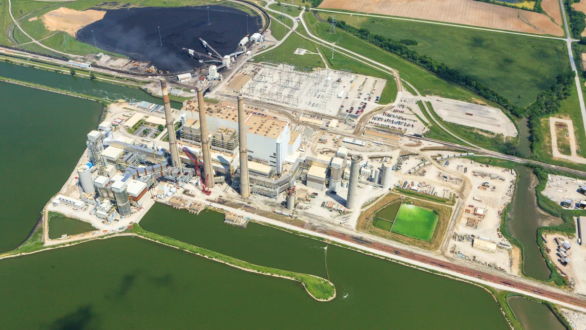 Aerial Photo of Coal Pile at Power Plant.