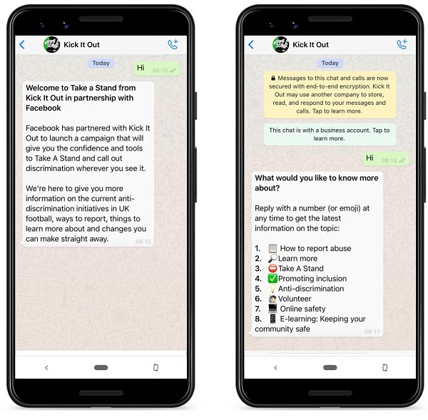 WhatsApp Kick it Out campaign