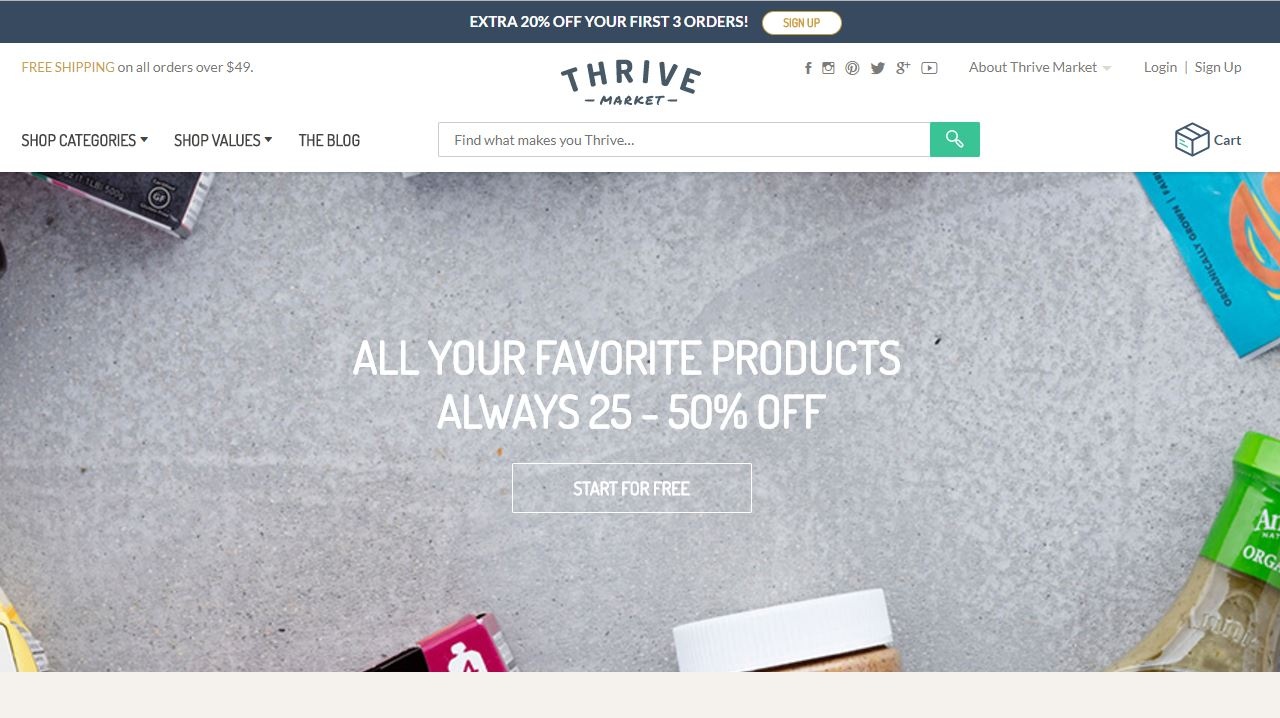 Thrive Market homepage