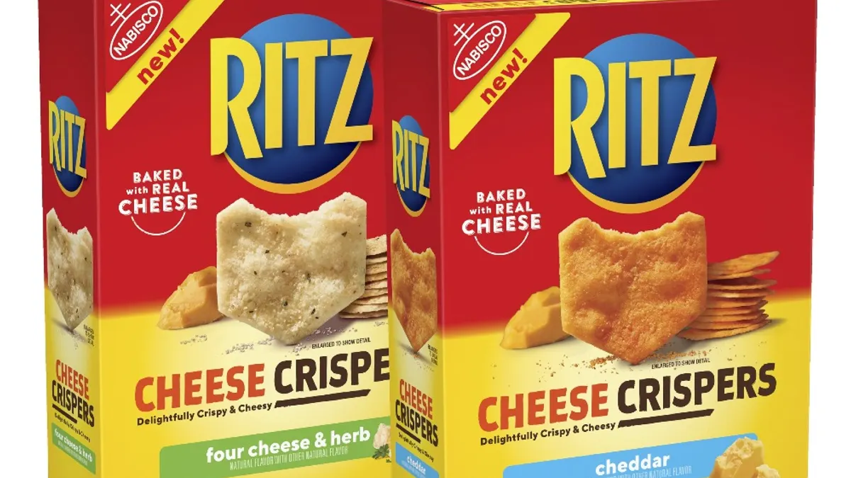 Mondelez's Ritz brand launched Ritz Cheese Crispers in July 2020.