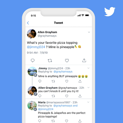Twitter conversational features test