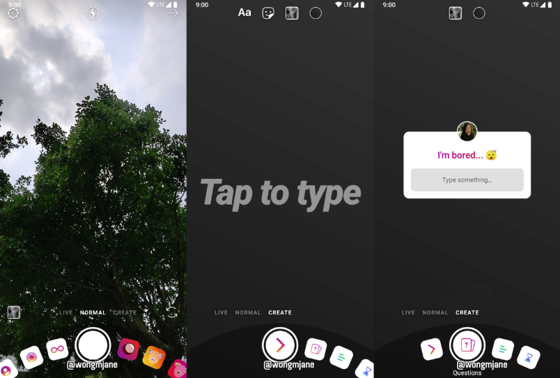 Instagram Stories camera wheel