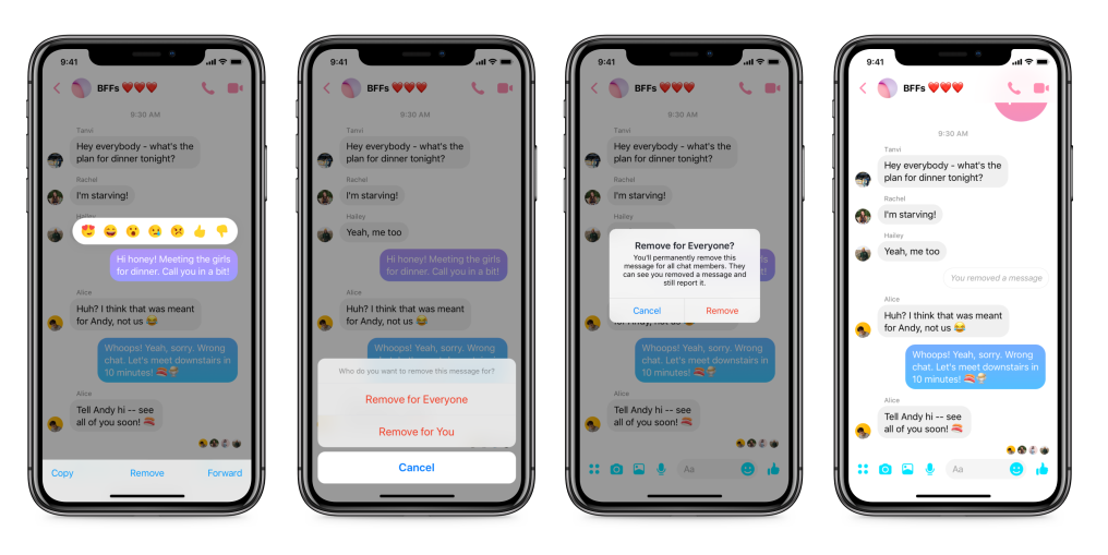 Facebook Messenger 'unsend'