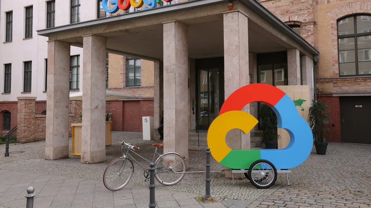 Company signage outside Google's offices in Germany