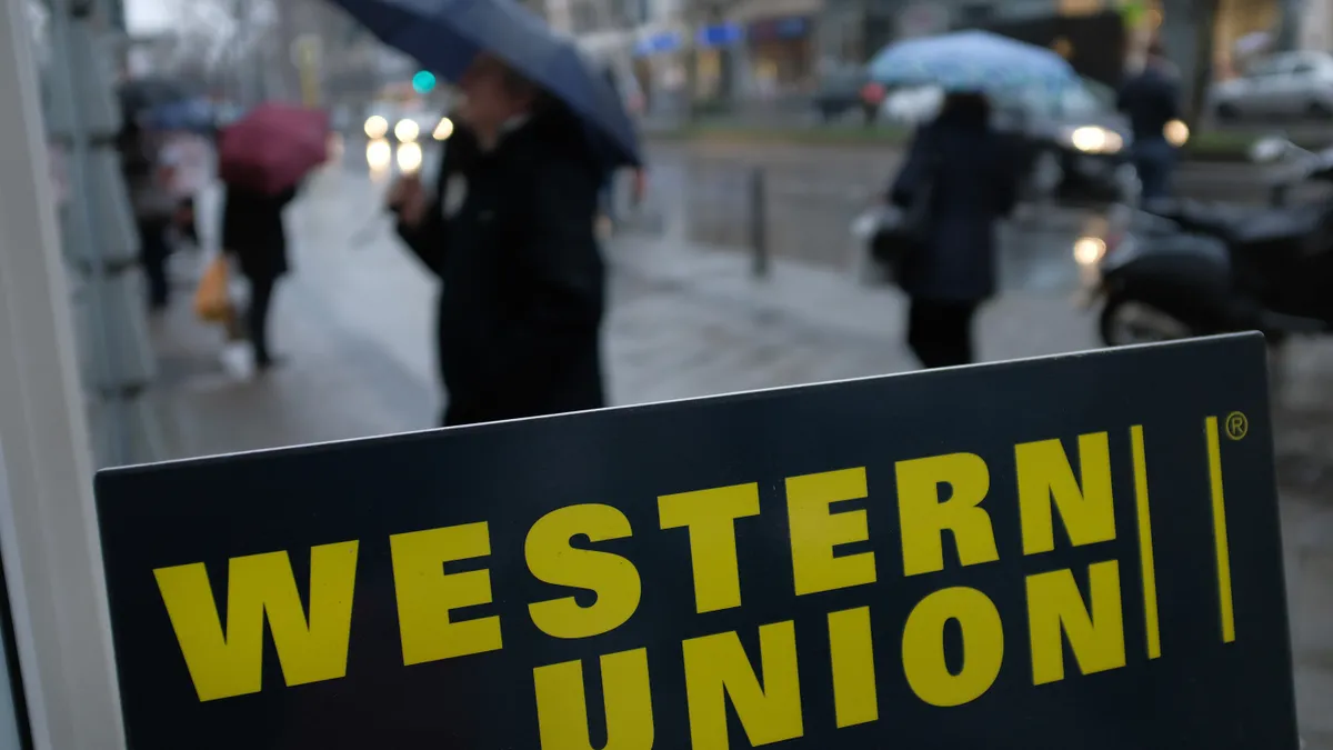 A Western Union sign