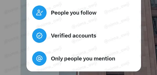 X verified only replies