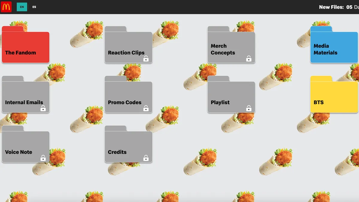 McDonald's Snack Wrap Files homepage