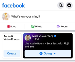 Facebook audio rooms
