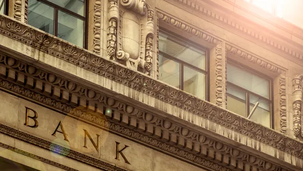 Classic architecture details of a Bank building