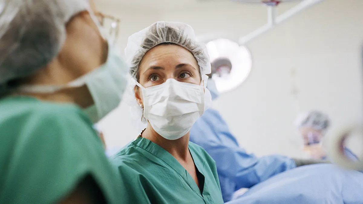 Doctors in an operation theatre.