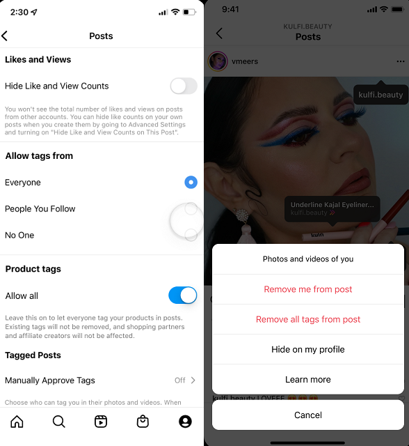 Instagram product tags