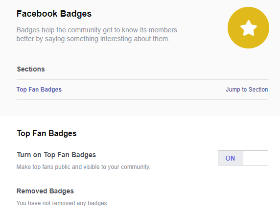 Facebook Top Fans settings