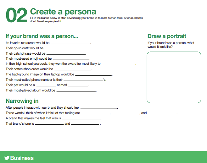 Twitter brand worksheets