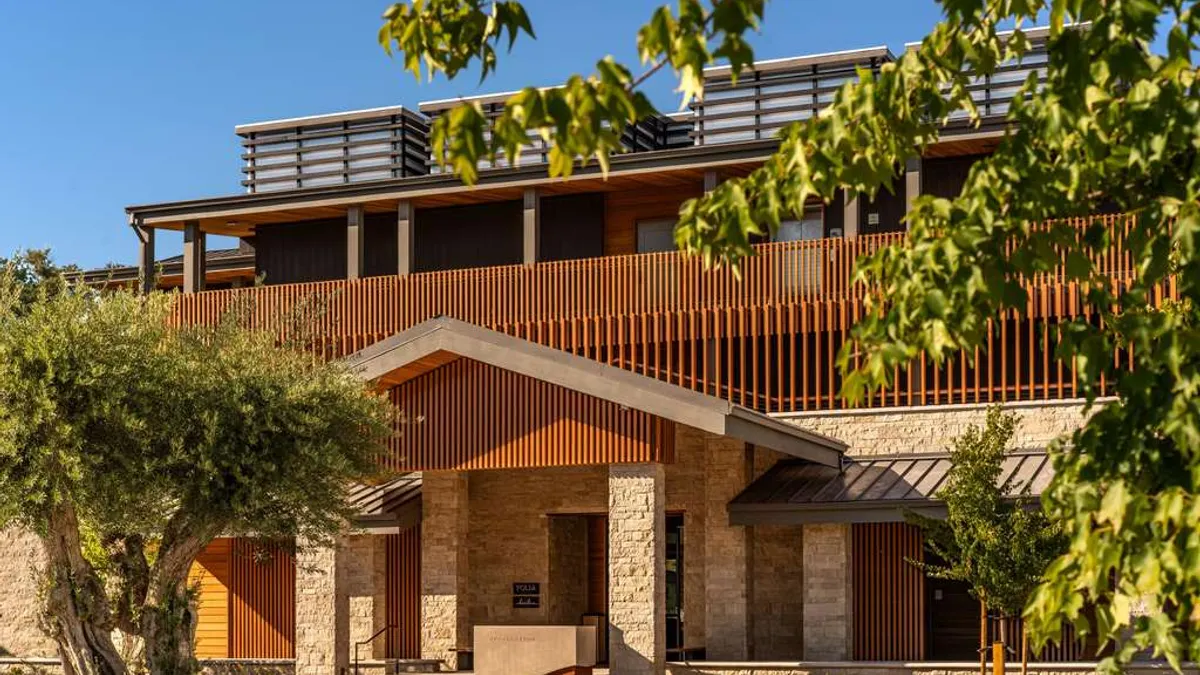 The exterior of Appellation Healdsburg in California.