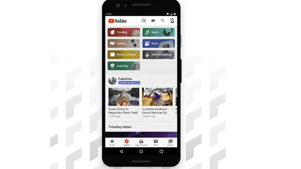YouTube Explore Tab