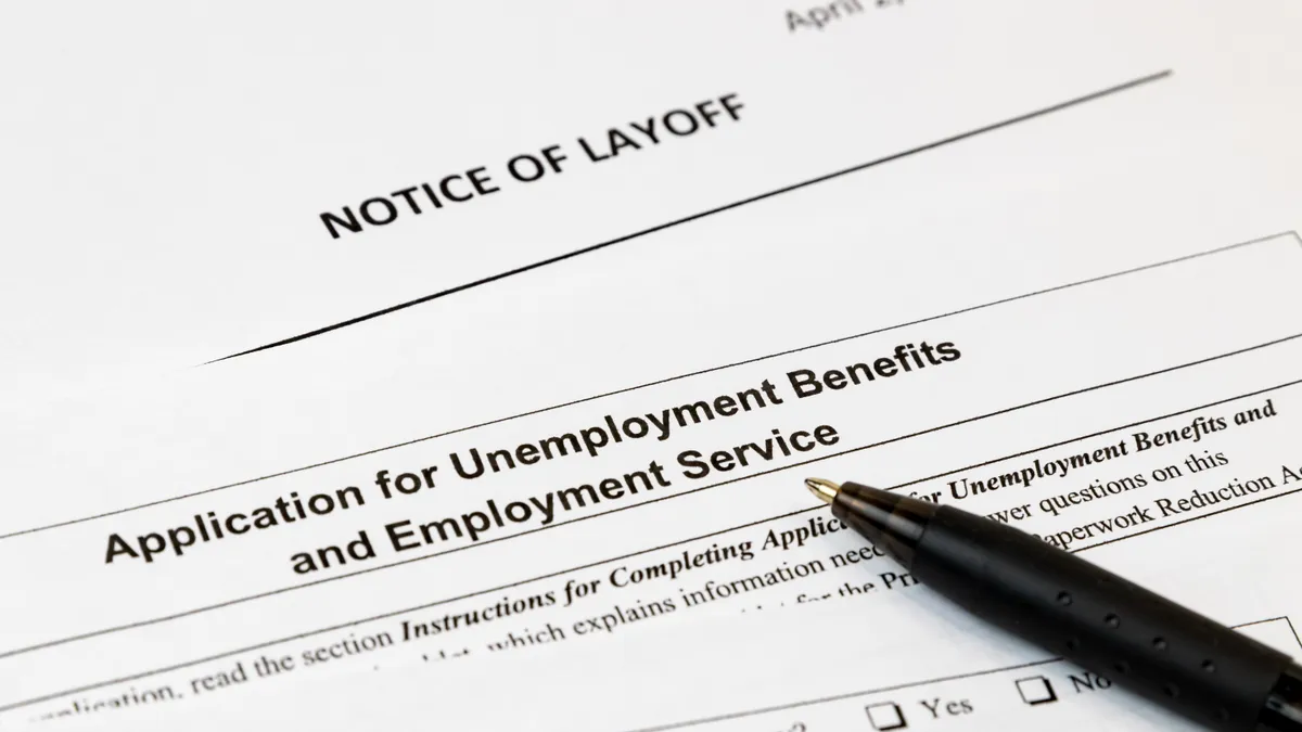 Unemployment benefit application