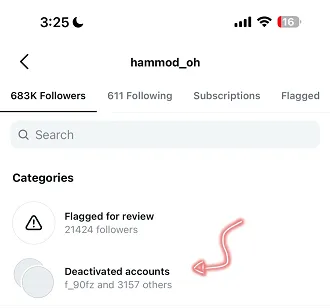 Instagram inactive profiles