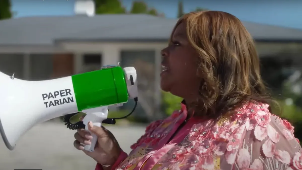 Screenshot of actress Retta in a new ad for The Paper and Packaging Board.