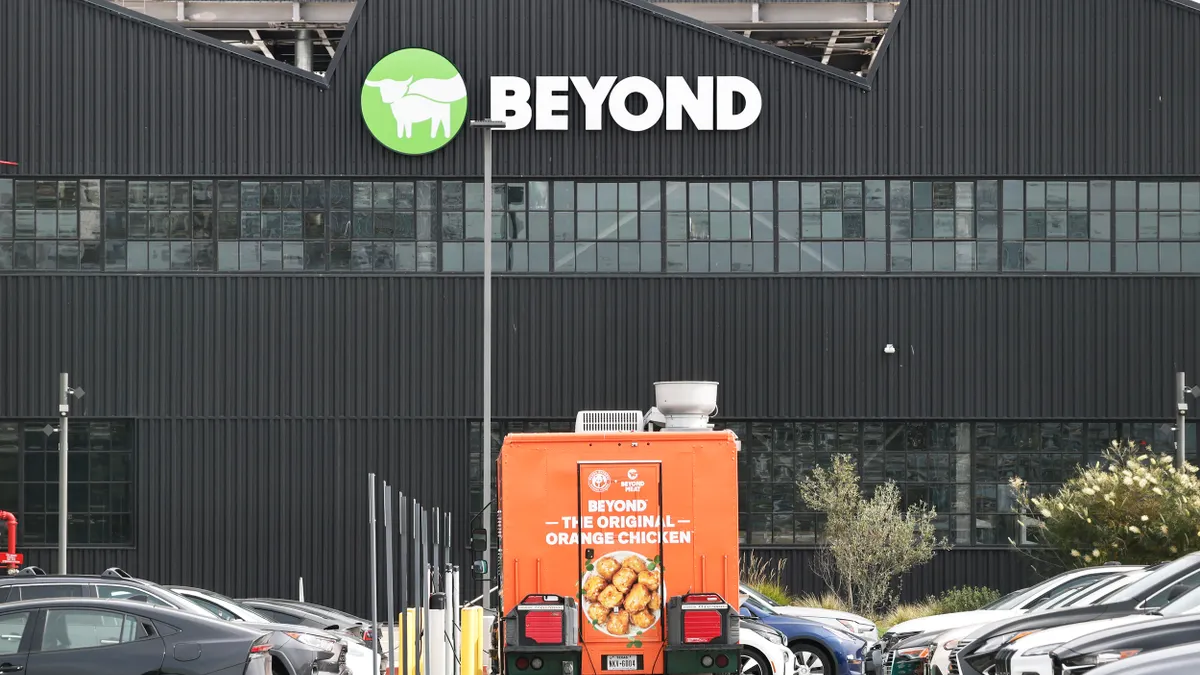 Beyond Meat logo outside HQ in El Segundo, Calif. on Feb. 27, 2025