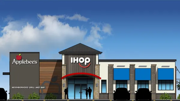 A rendering of a restaurant that is both an Applebee's and an IHOP