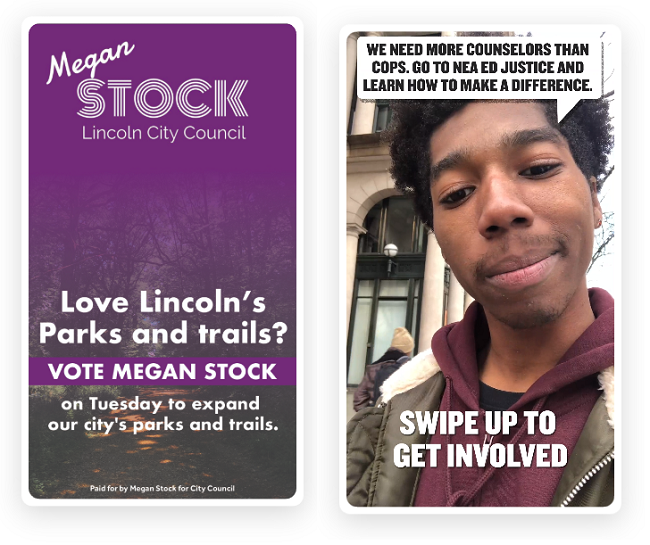Snapchat political ads examples