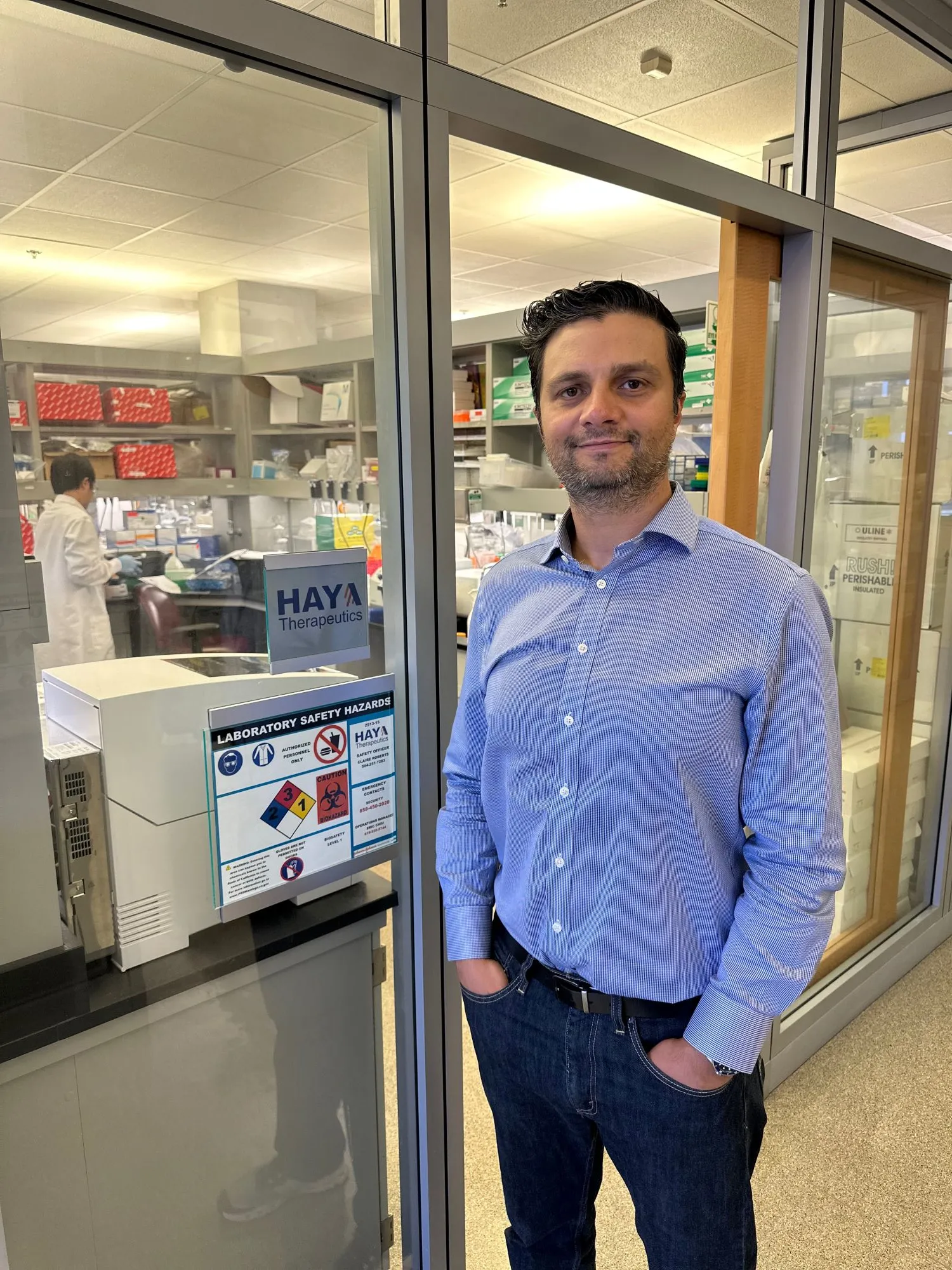 Haya CEO Samir Ounzain stands in front of its laboratories in san diego