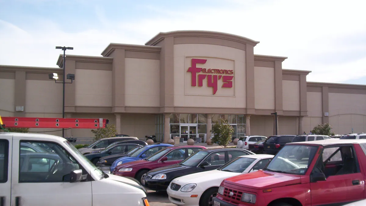 Fry's Electronics storefront.