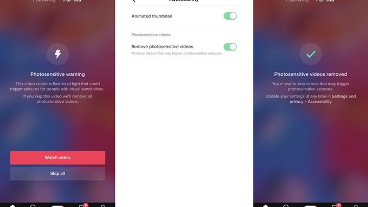 TikTok photosensitivity