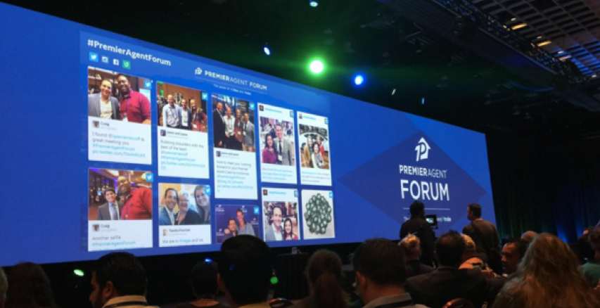 A social media event display wall