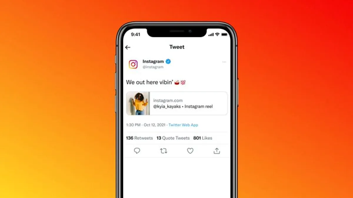 Instagram post preview on Twitter