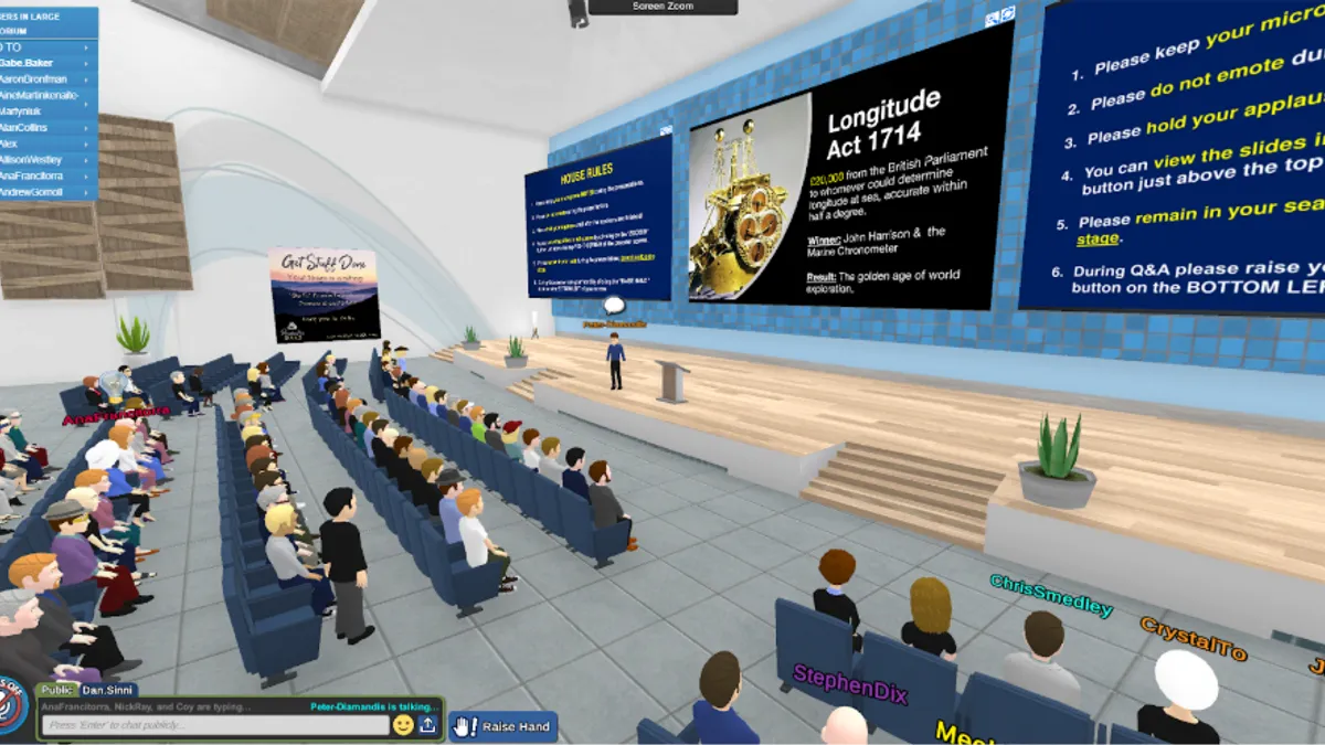 A product photo of a virtual event space solution.