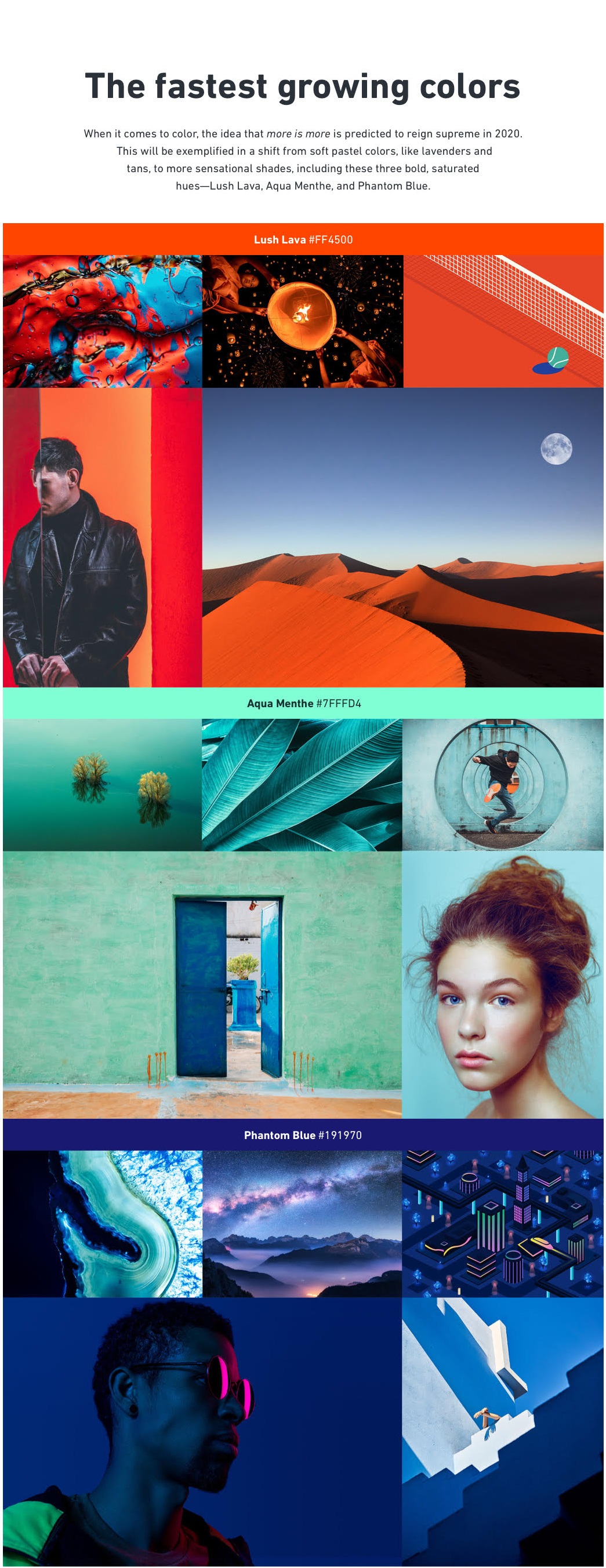 Shutterstock color trends for 2020