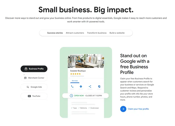 Google SMB hub