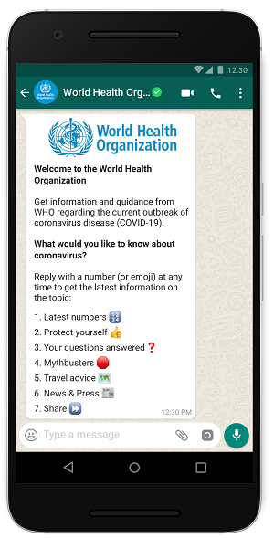 WhatsApp COVID-19 chatbot