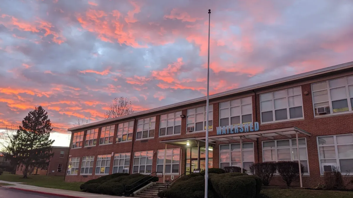 The front of Watershed Public Charter School in Baltimore County, Maryland.