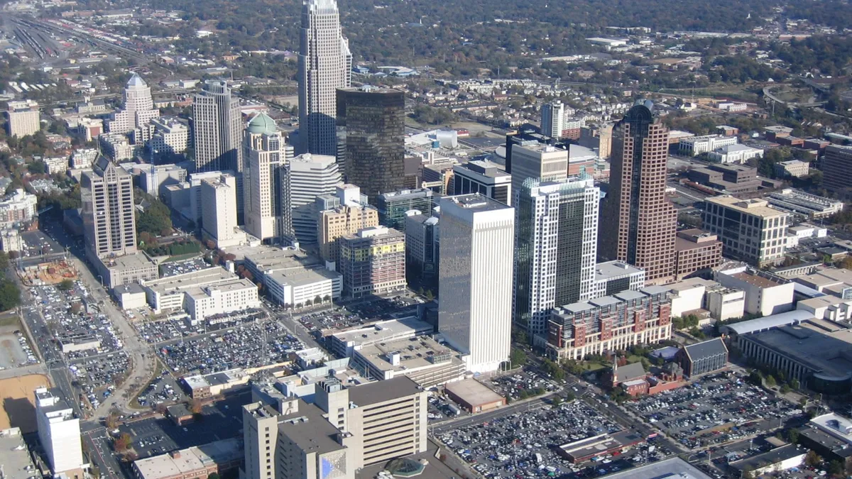 Aerial view of Charlotte, North Carolina