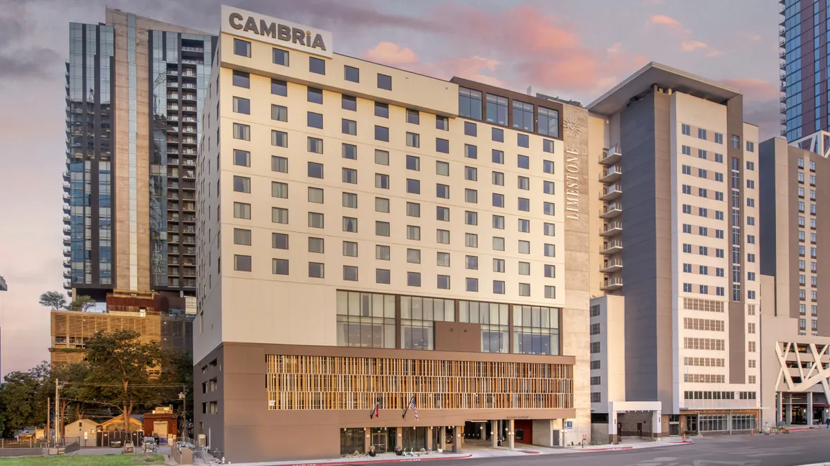 A rendering of the Cambria hotel in Austin, Texas