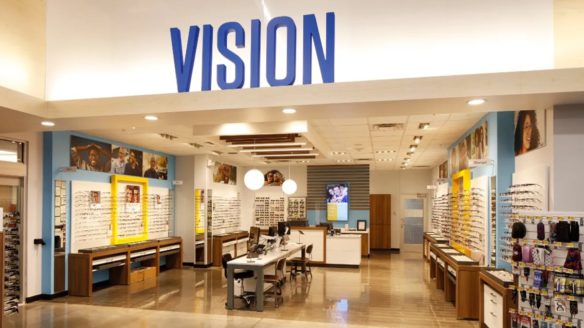 The Vision center inside of a Walmart.